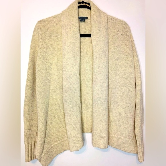 Vince Women’s Yak and Wool Open Front Heather Oatmeal Cardigan SZ XS